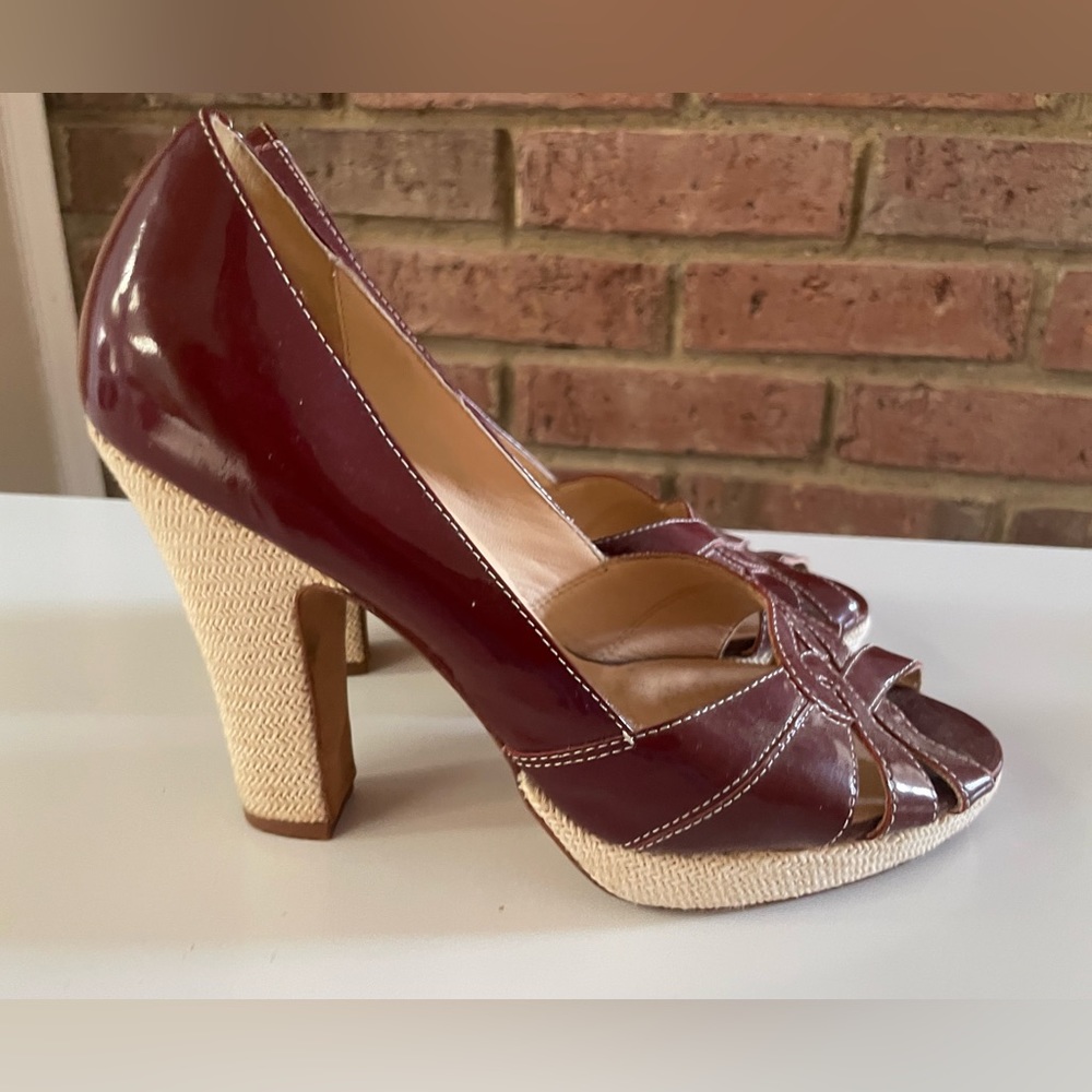 Cole Haan Women’s 8.5 Charlize Nike Air Pump Wine Patent